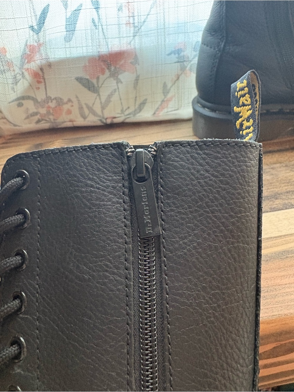Dr. Martens 10-Eye Black Leather Combat Boots - Picture 8 of 12